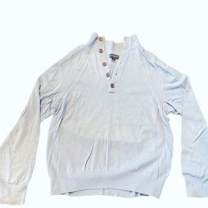 Banana Republic Quarter Button Down Light Blue Sweater
